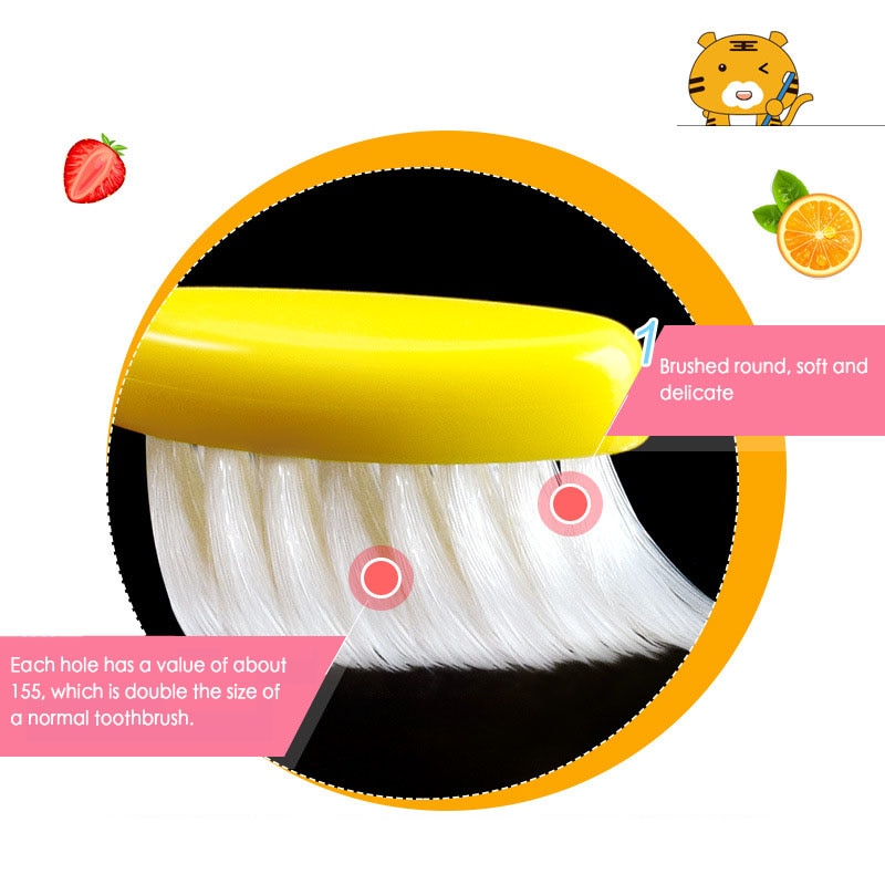 Animal mignon doux soies brosse à dents pour enfants tigre abeille renard vache dessin animé brosse à dents filles garçons enfants soins brosse à dents
