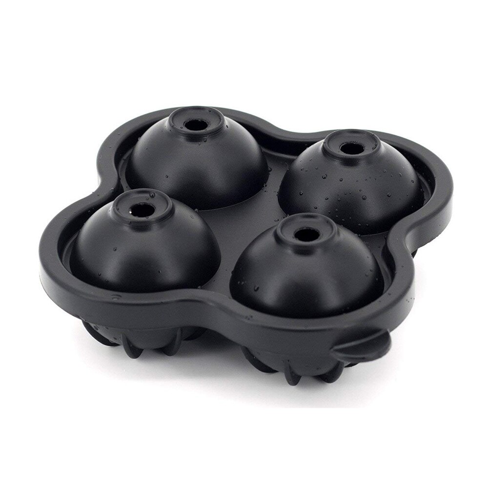 Silicone Multifunctional 4-Cavity Ball Ice Cube Maker Cocktail Whiskey Form For Ice Cubes Tray Ice Cream Mold Kitchen Tool: D