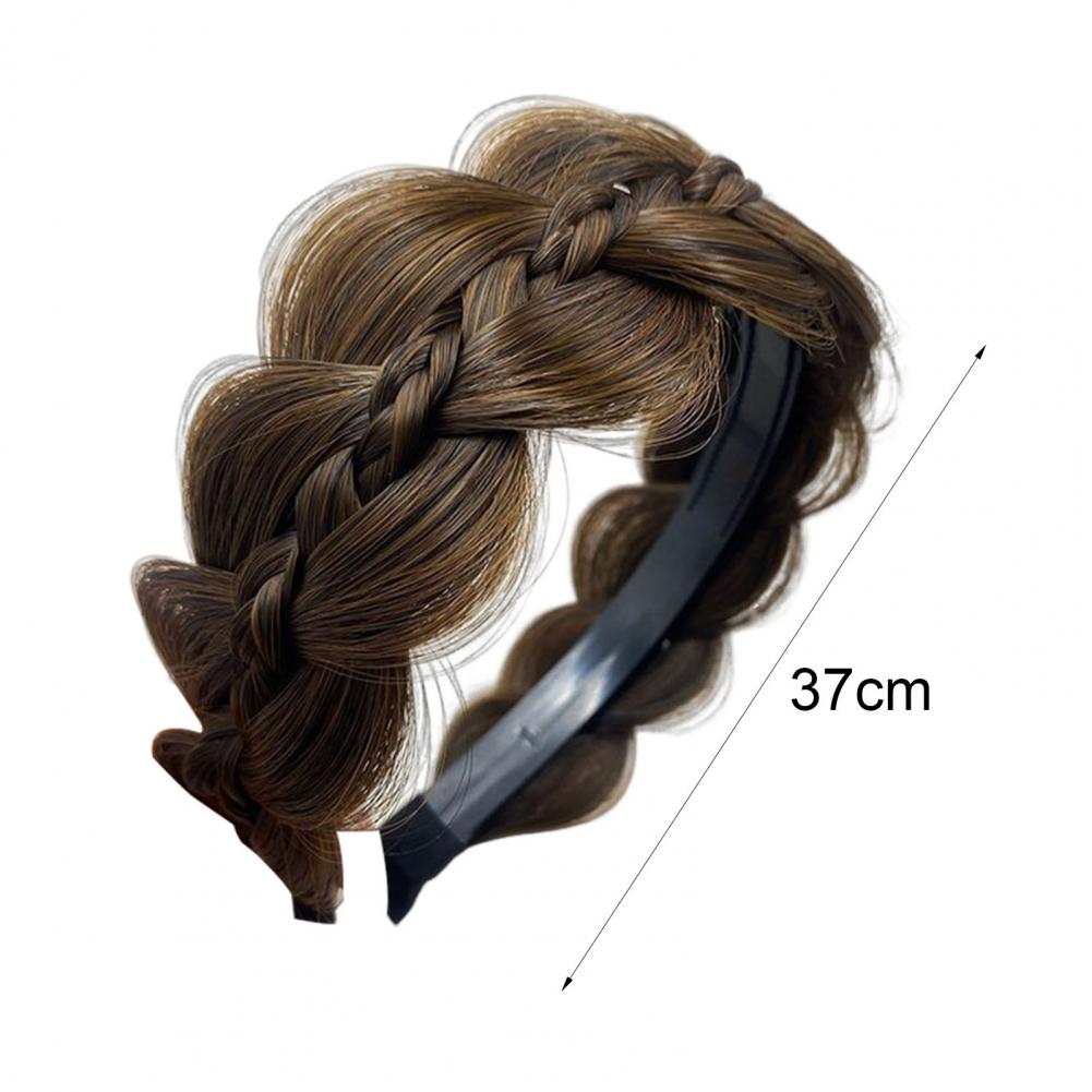 Braided Headband with Teeth Synthetic Heat-Resistant Realistic Human Hair Headband Secure Hair Fix Hair Hoop Women Headband