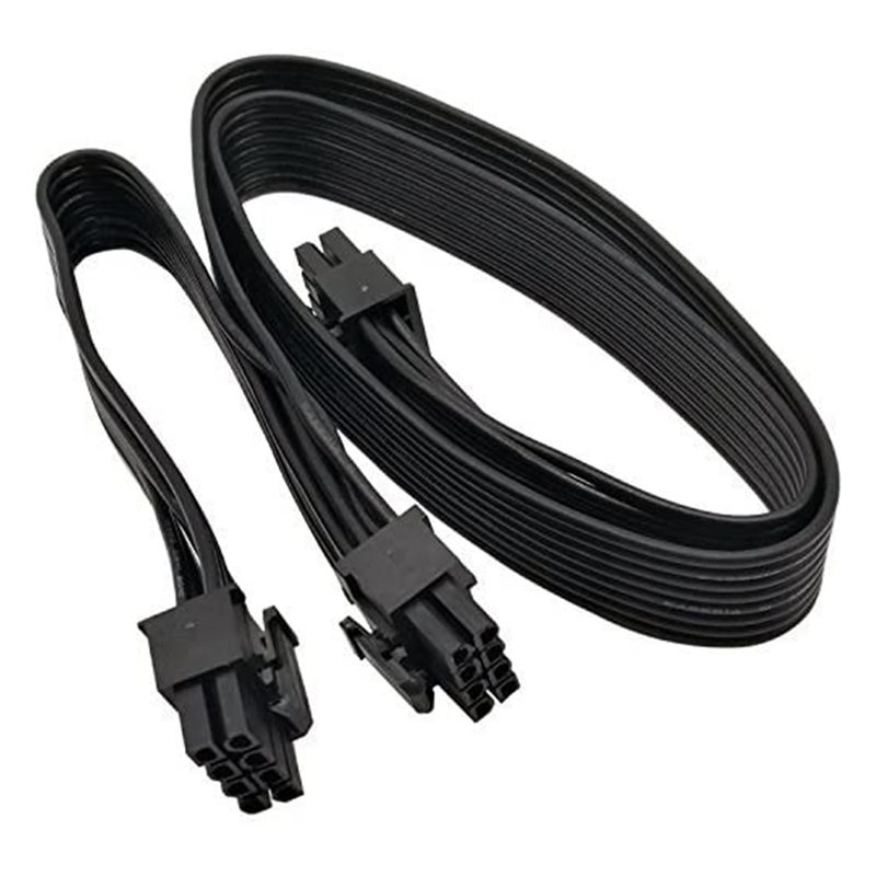 2 sztuk ATX CPU 8 Pin przejście ze złącza męskiego na podwójne PCIe 2X 8 Pin (6 + 2) męski kabel zasilający dla Corsair modułowy zasilacz (60cm + 20cm)