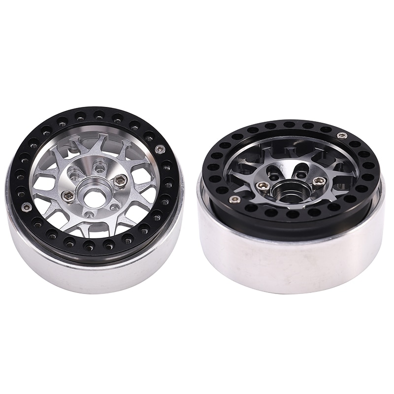FLYXM 4Pcs 1.9 Metal Beadlock Wheel Rims – For SCX10 90046, TRX4, D90 1/10 RC Crawlers
