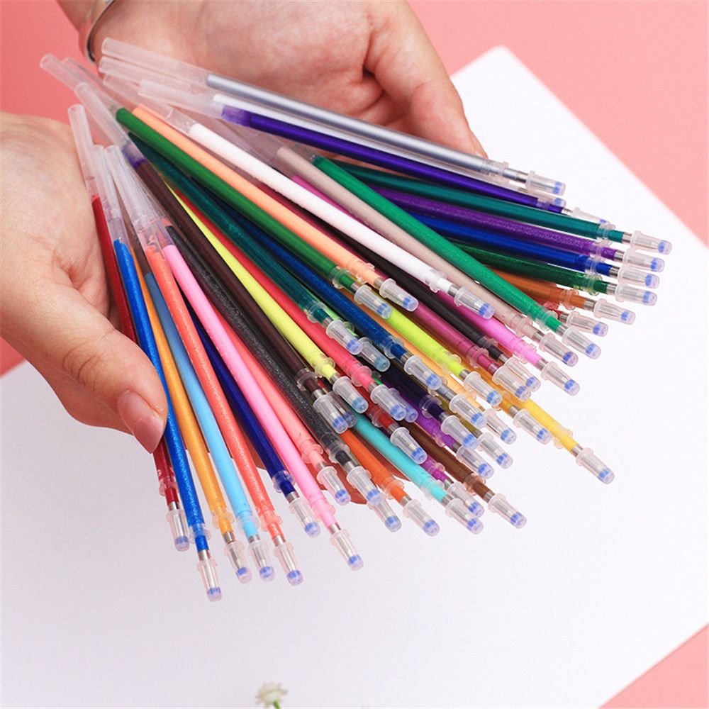 12 Stks/pak Kleurrijke Gel Pen Vullingen Glitter Metallic Aquarel Fluorescerende Inkt Pen Vervanging School Kantoorbenodigdheden Papeleria