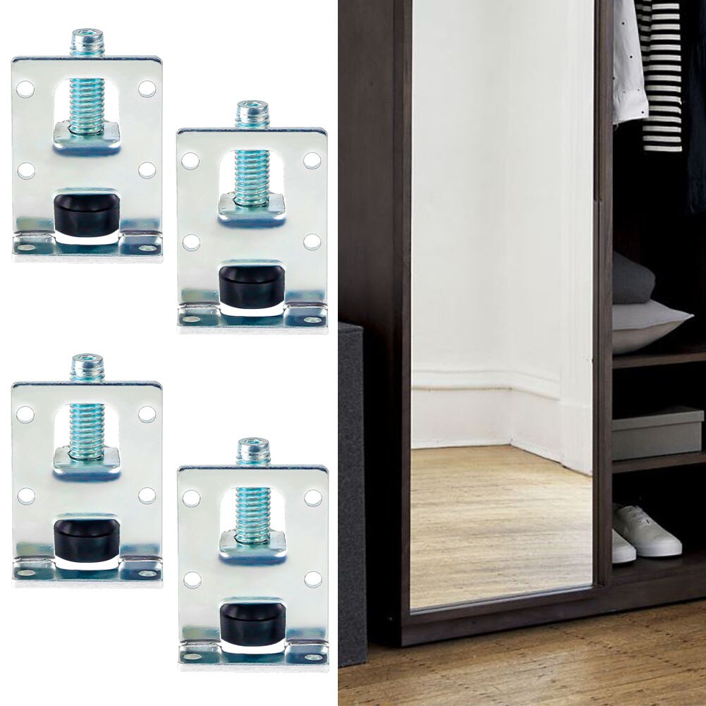 Nivelador de patas de acero para muebles estante de mesa, protección de herrajes para suelo resistente, tornillos antideslizantes de pie, altura ajustable, 4 Uds.