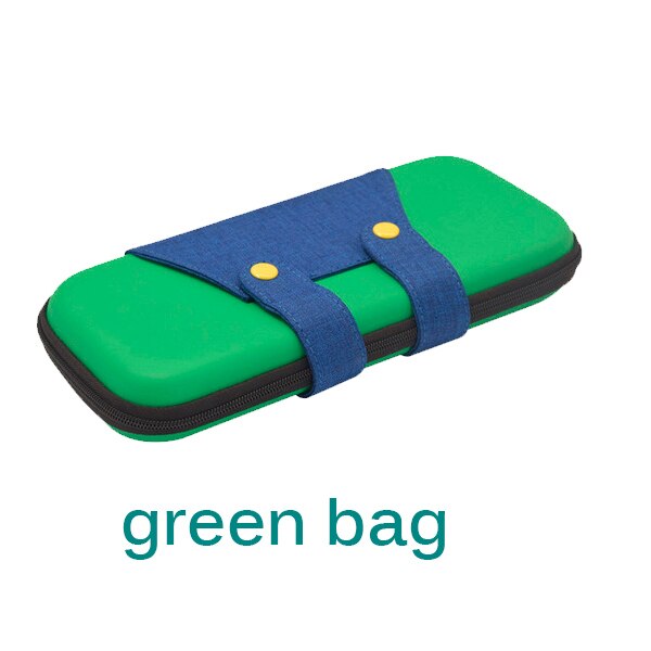 3 In 1 for Nintend Switch Lite Carrying Bag Switch Mini Protector Case for Nintendo Switch Mini Accessories Storage Glass Film: green