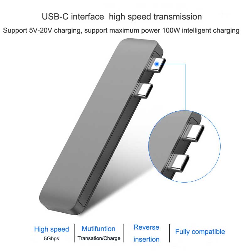 Easya Lyn 3 adapter dobbel usb type c hub Brygge til usb 3.0 tf/ sd kortleser pd data til macbook pro/luft usb-c