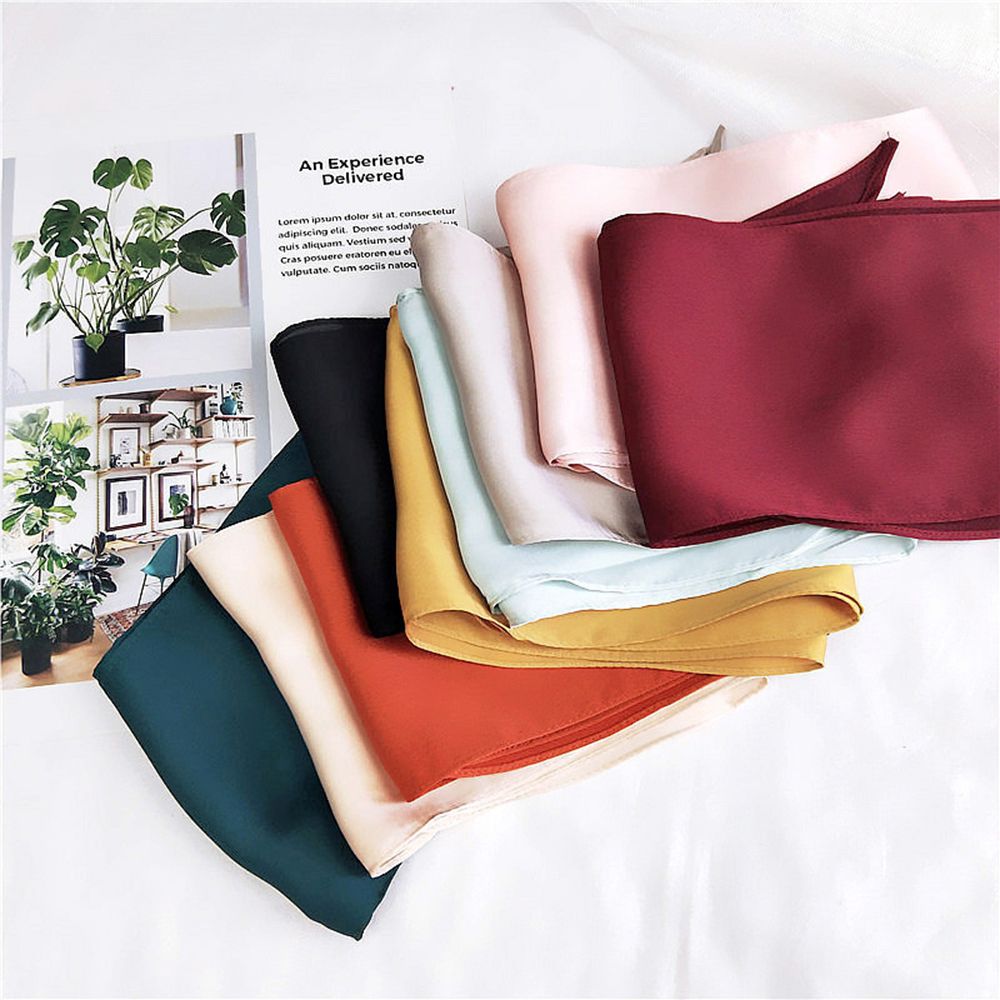 Foulard en soie imitation ruban pour femme, joli foulard solide pour fille, bandeau pour cheveux, poignée de sac, petits foulards