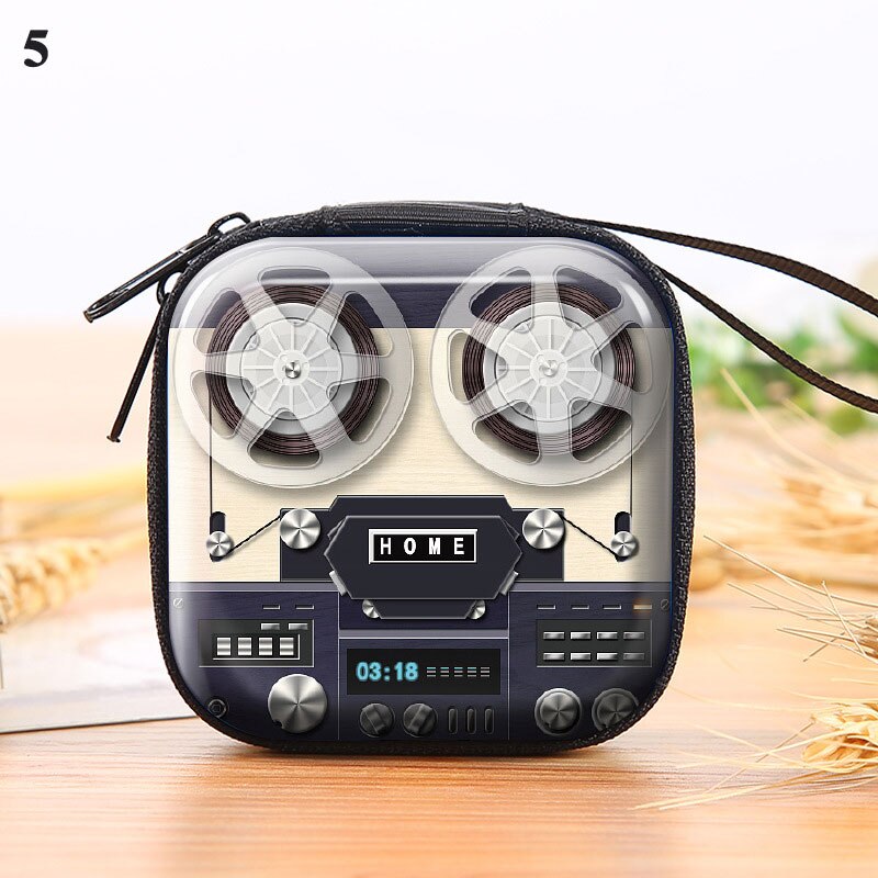 Tinplate Coin Purse Earphone Storage Bag Retro Record Tape Coin Purse Key Coin Coin Bag Coin Purse: 5