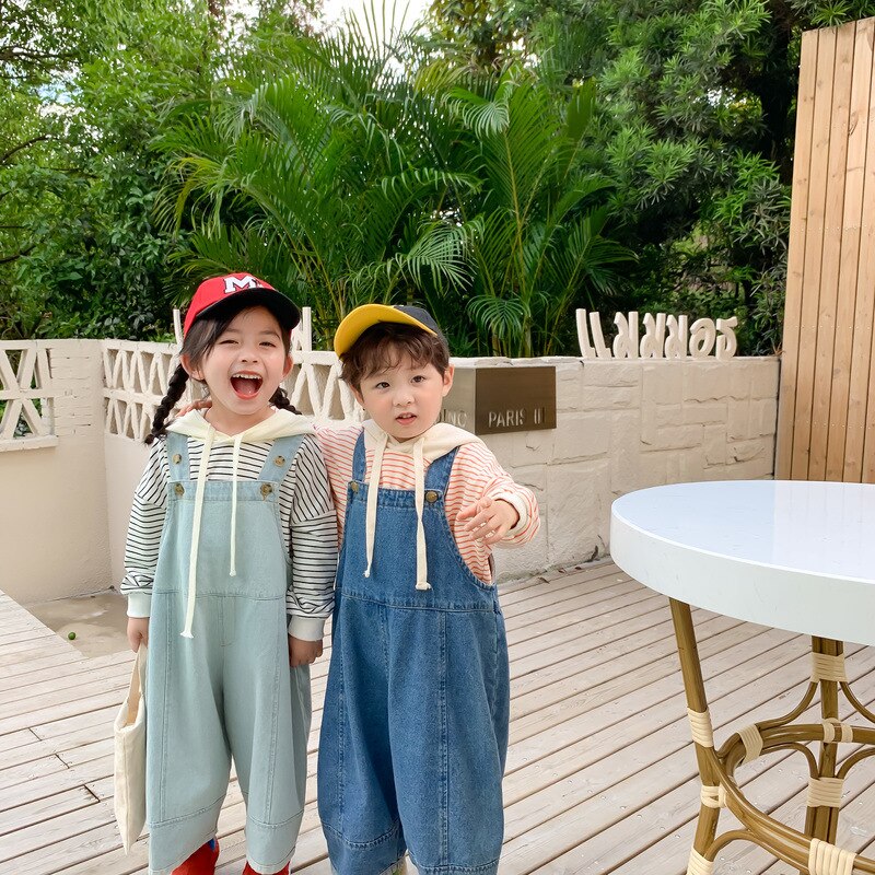 Kids Baby Meisjes Denim Overall Herfst 2-6yrs Oudere Baby Jongens En Meisjes Losse Casual Jeans Kinderen Denim Broek Kinderen doek