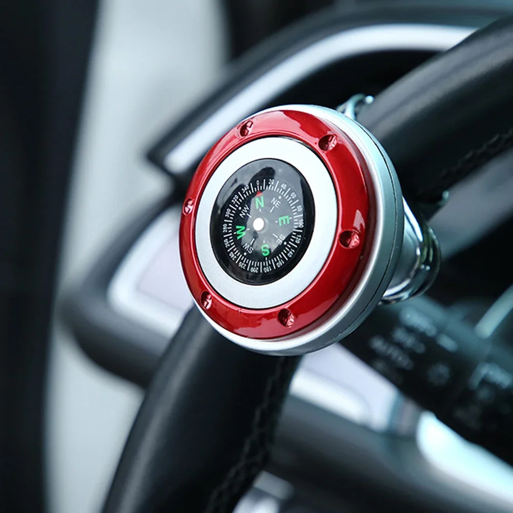 Stuurwiel Spinner Knop Met Kompas Universele 360 Graden Rotatie Metalen Power Handvat Bal Booster Voor Auto Auto Auto Auto