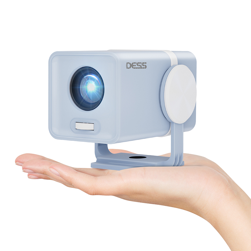 DESS Mini Projector Android 13 TV OS 1280*720P Dual Wifi6 180°Rotatable BT5.0 Cinema Outdoor Portable Beamer Support 4K