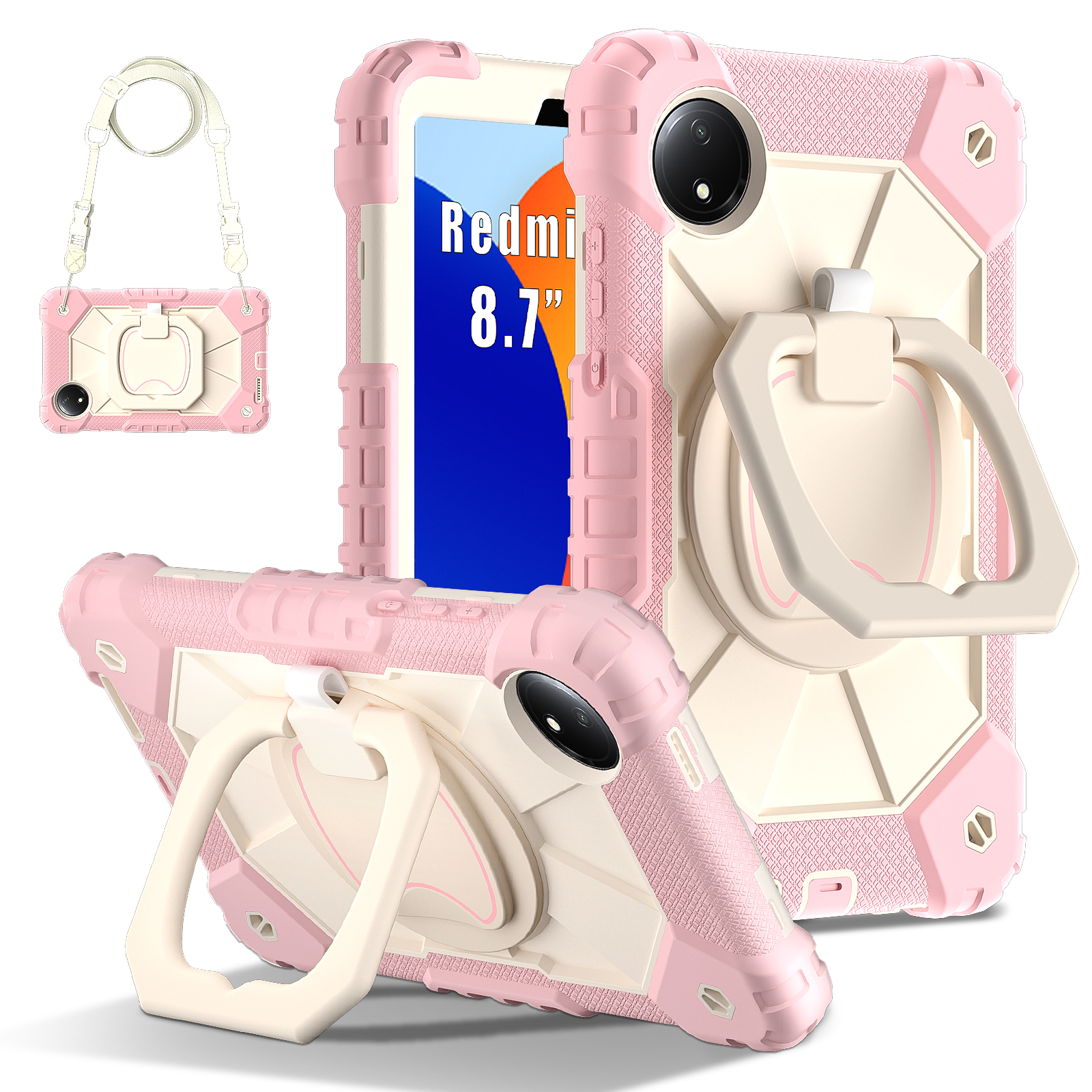 Funda para xiaomi pad 7 pro 11,2 "SE 8,7" redmi pro poco pad 12,1 "tableta segura a prueba de golpes funda con soporte de silicona para PC + correas para los hombros