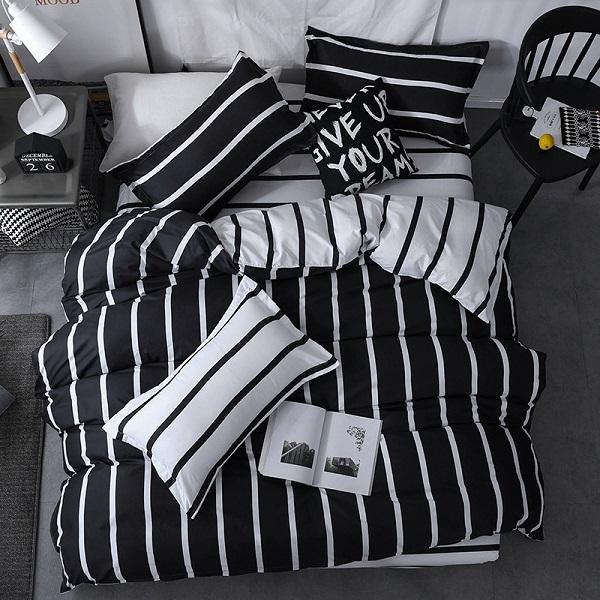 40 Grey Plaid Geometrische Beddengoed Platte Laken Beddengoed Set Koning Koningin Full Twin Size Dekbedovertrek Beddengoed Beddengoed Kussensloop: 03 / Twin 4pcs big sheet