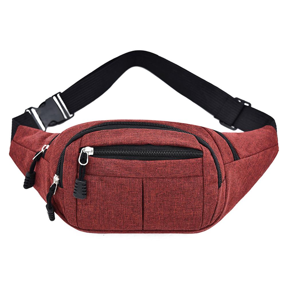 Bolso de hombro para mujer, para hombre, Oxford Sling Chest, riñonera, riñonera, cadera, cinturón cruzado, bandolera, bolso Casual: Rojo