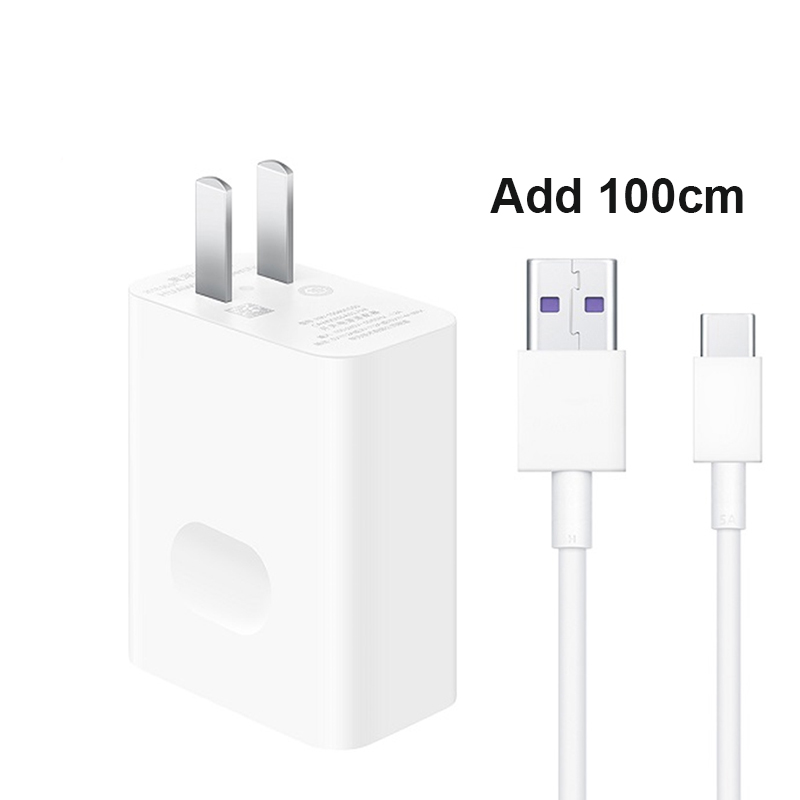 Originele Huawei Fast Charger 40W Supercharge Type C Kabel Voor Huawei P30 P40 P10 P20 Pro Lite Mate 9 10 Pro Mate 20 V20: US Add 100cm Cable