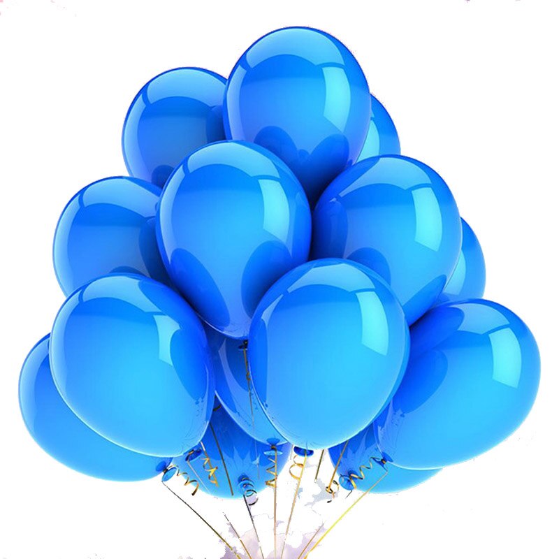 20 stk. 12 tommer guldflis hvid latexballoner tillykke med fødselsdagen bryllupsfest indretning voksen barns oppustelige heliumballoner: Blå
