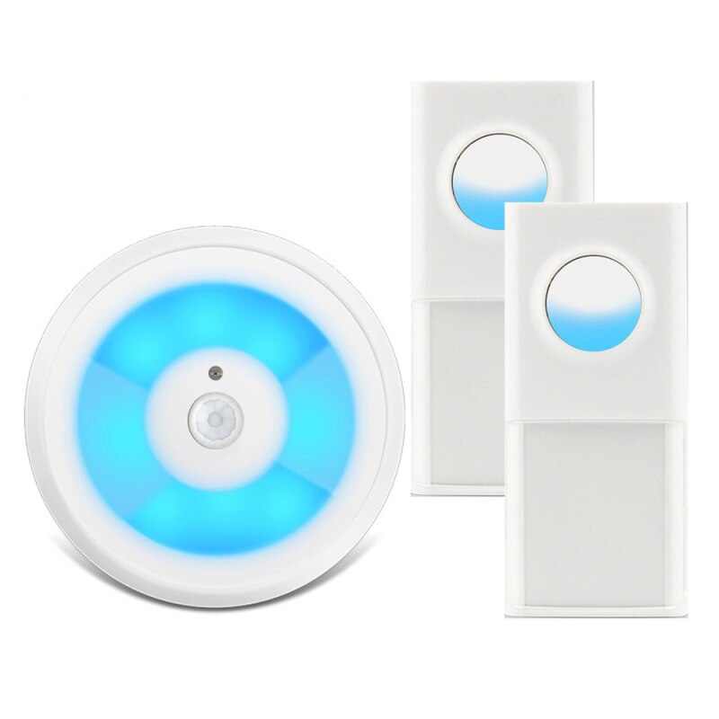 USB Powered IP55 Waterproof Wireless Smart Doorbell Door Bell Ring Chime Call 433MHZ LED Night Light Home Plug-Free For Home: W2 button 1 receiver