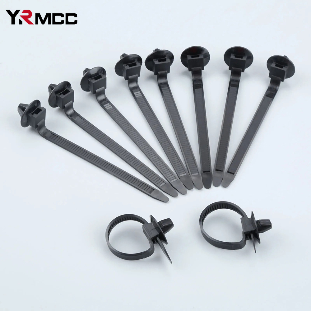 100 SZTUK Opaski kablowe Nylon samochodowy Czarny Push Mount Wiązka przewodów Zapięcie Zaciski kablowe Zarządzanie opaskami kablowymi Organizery przewodów samochodowych