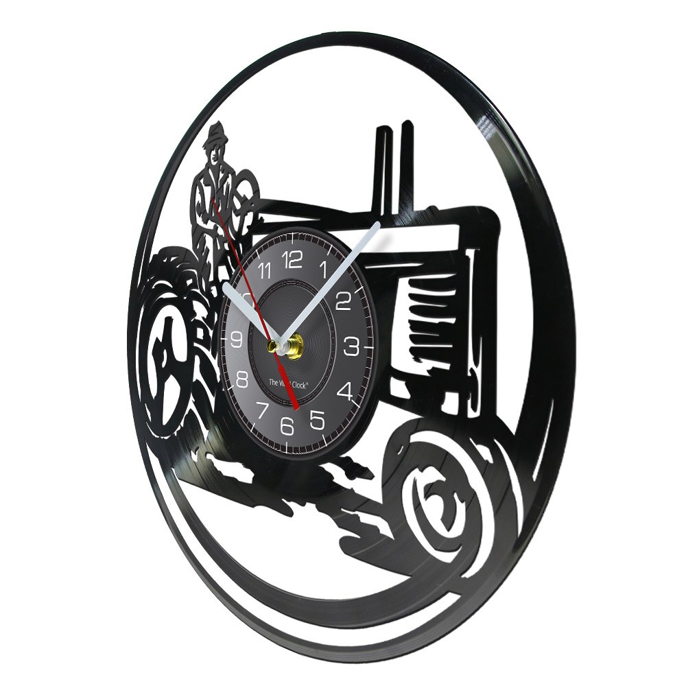 årgang gård lastebil veggklokke høster vinyl tallerken vegg klokke plukke opp lastebil traktor gårdshus hjem vegg dekor bønder