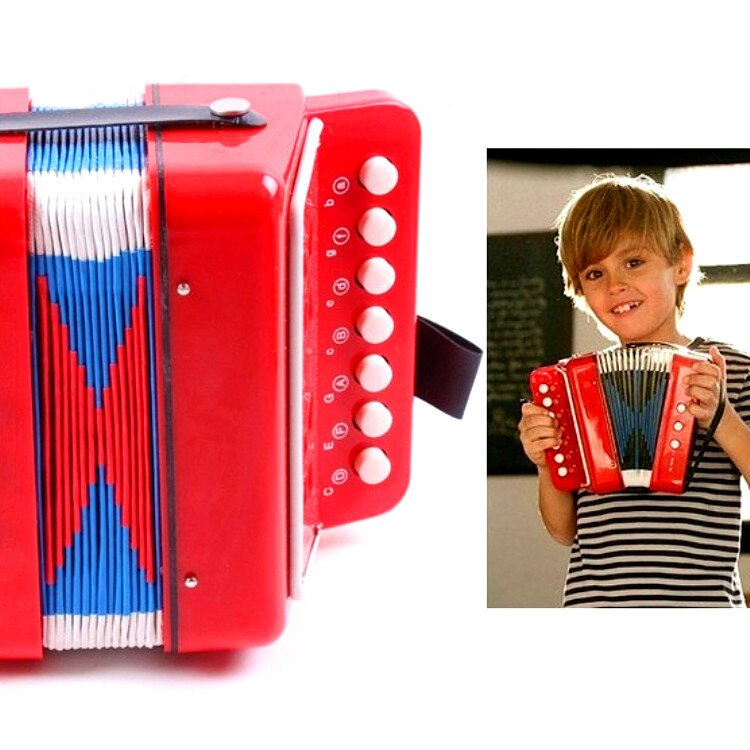 Children's Growth Musical Instrument 7-Key 2 Bass Small Accordion Children's Musical Instrument