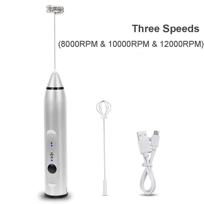 USB Oplaadbare Melkopschuimer Handheld Elektrische Schuim Maker Draagbare Drink Mixer Eiklopper Melkschuimer Latte Art Koffiezetapparaat