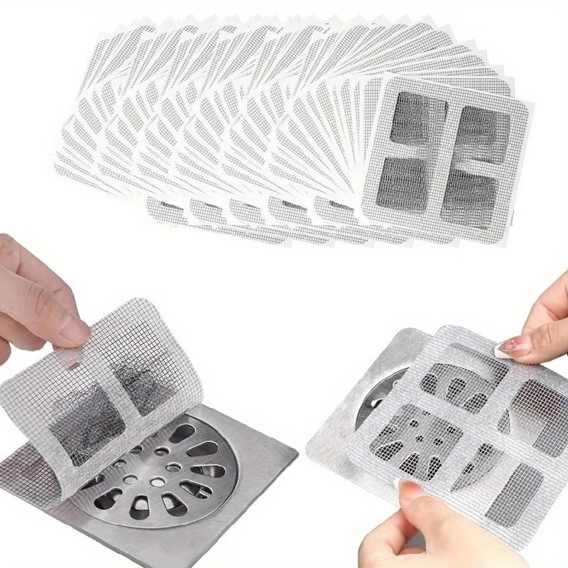 Tapones para el pelo desechables, cubiertas de malla para drenaje de ducha, colador de fregadero de suelo, tapón para el pelo para baño y cocina, 3/10 Uds.