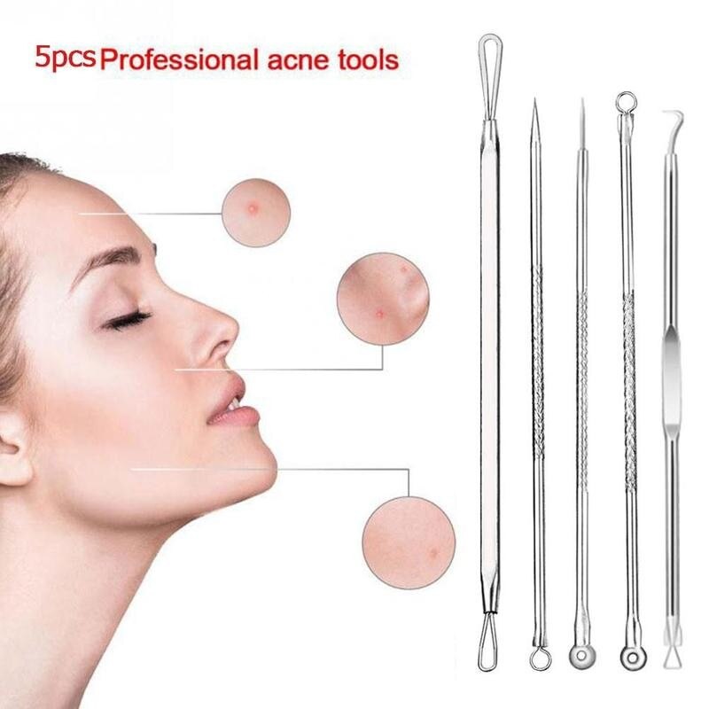 Agujas para quitar espinillas y acné, limpiador de puntos negros, herramientas de belleza para el cuidado de la piel, Unisex, T6E1