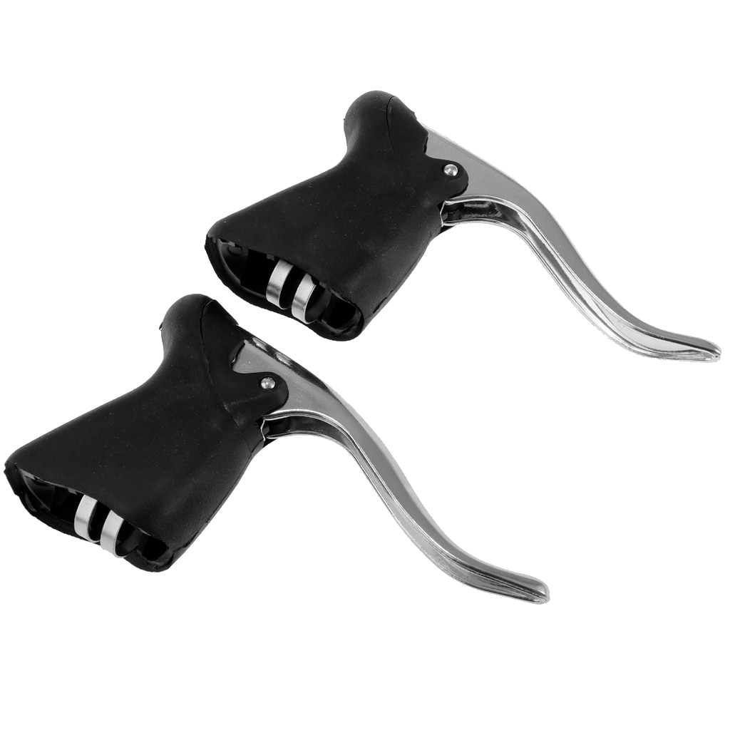 Lovoski 2Pcs Road Bike Bar Brake Lever Bent Hand Brake Handle