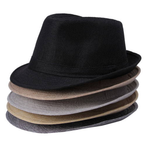 Unisex Cuban Style Fedora Trilby Hat Gangster Panama Short Brim Cap Sunhat