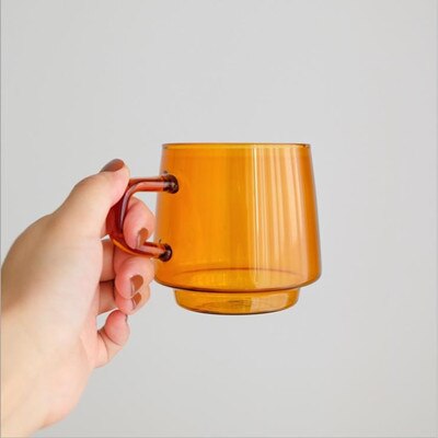 Cutelife ins nordisk kaffekopp latte farget glass årgang vann te melk glass kopp gjennomsiktig varmebestandig bryllup glass krus: En