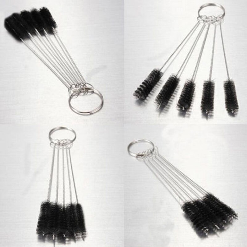 Jeu de brosses à Tube rond en acier inoxydable, 5 pièces, pour le nettoyage des trous dans les cylindres, Durable et fiable