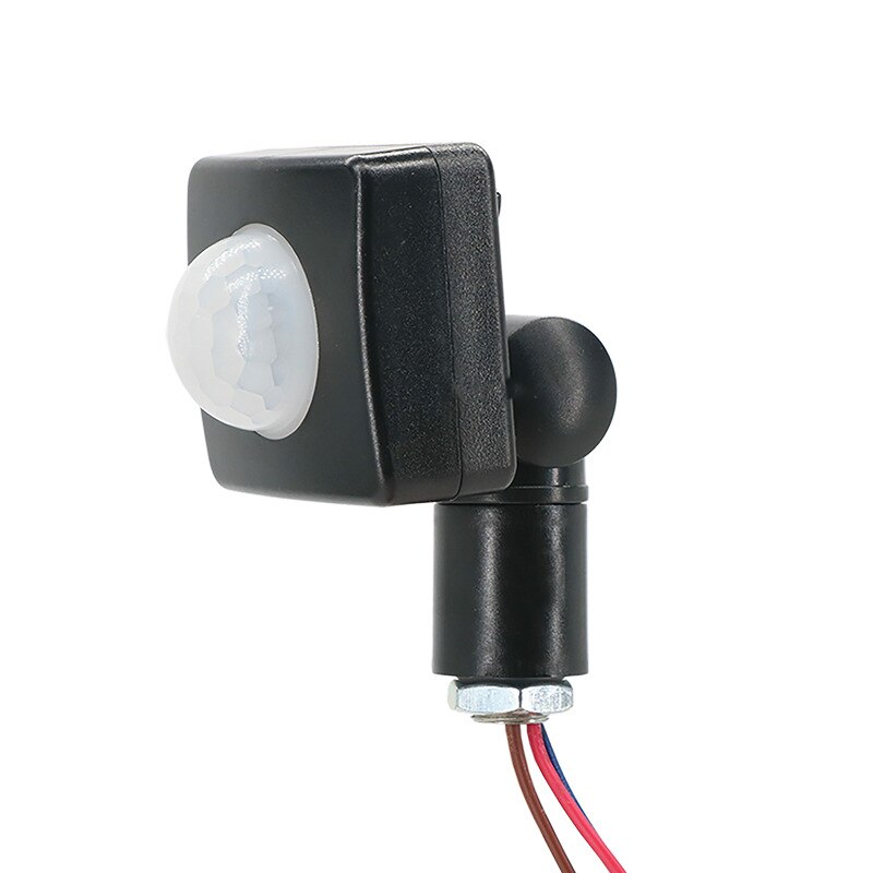 220v pir bevægelsessensor kontakt 50hz ir infrarød menneskelig krop indction sensor detektor tænd/sluk kontrol led lampe hjemmebelysning: Sort 10mm