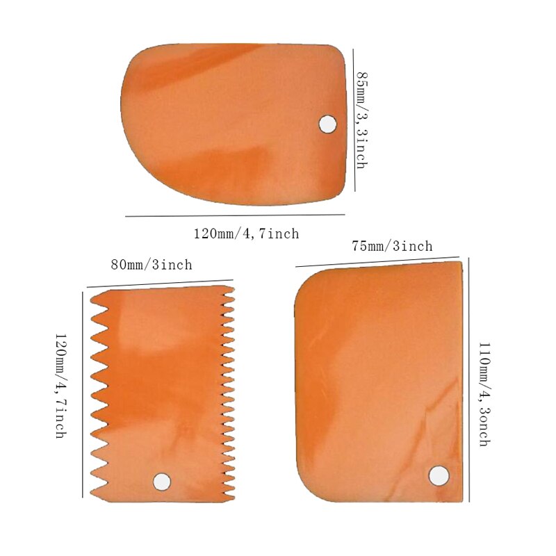 Pastry Dough Cutter Cake Bread Slicer Baking Tools For Cakes Scraper Cake Blade Silicone Spatula For Cake Patisserie 3PCs/Set
