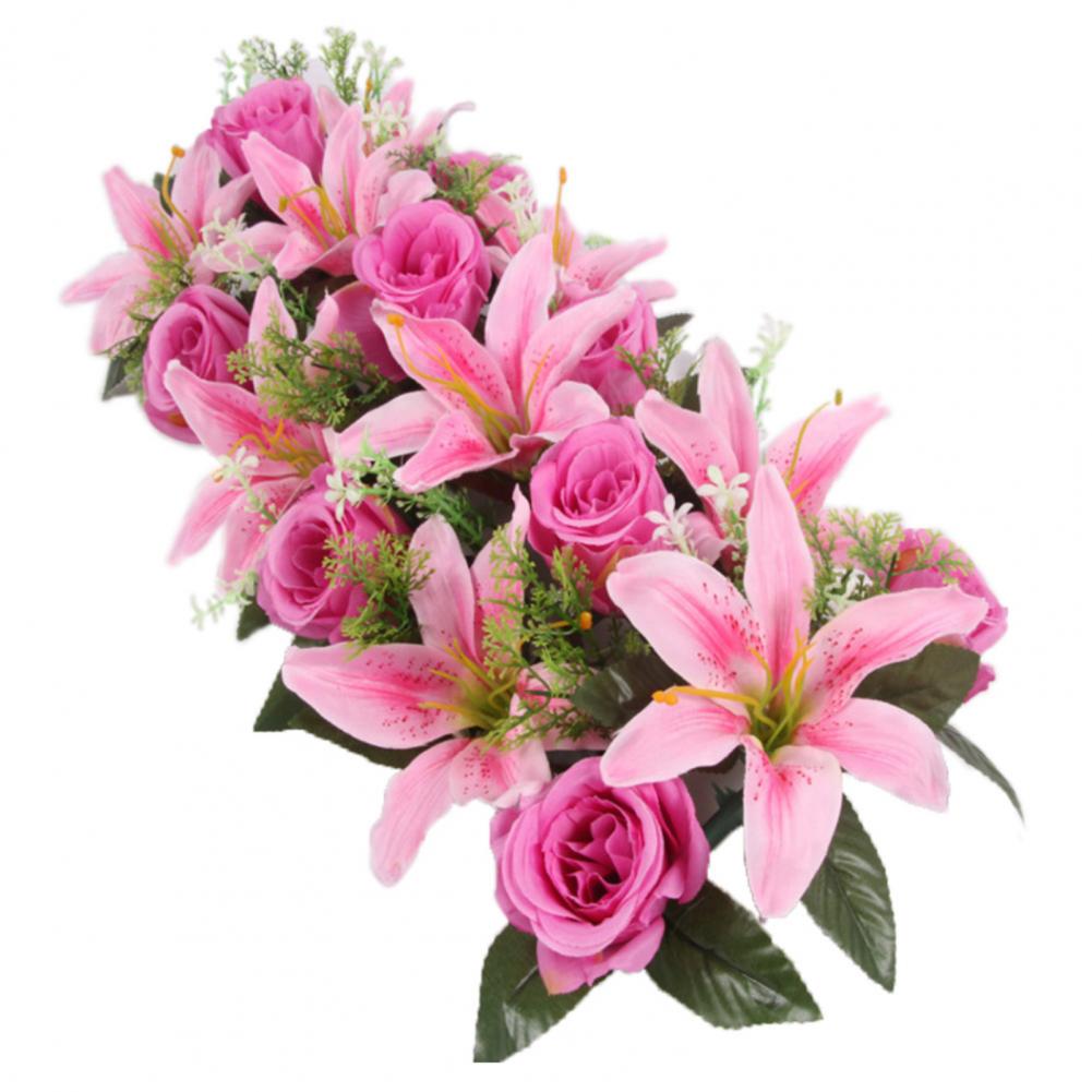 42cm Artificial Flowers Chic Shape DIY Artificial Rose Flowers Garden Fence Wedding Home Decoration Garland Table Decor Flower: Yellow