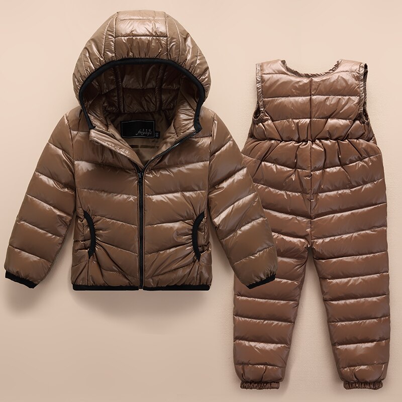 Clearance barnjacka varm barn snökläder 2-5 år pojkar ytterkläder flickor jackor vinter snödräkt parkas barnkläder: Kaffe / 5