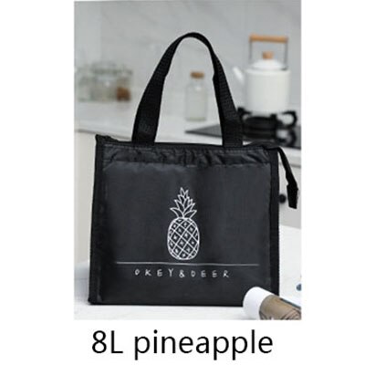 8L 13L Insulated Lunch Bag Reusable Lightweight Thermal Lunch Tote Cooler Meal Prep Bag For Outdoor Travel Food Tote Bags: 8L pineapple