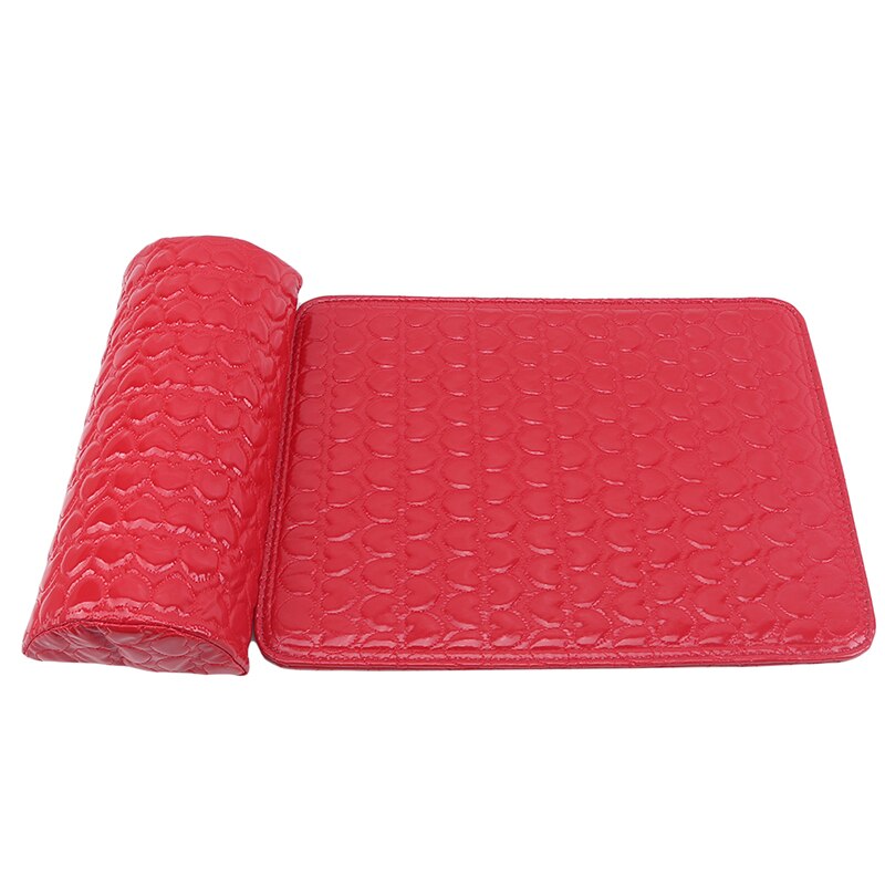 Professionele Hand Kussen Houder Soft Pu Leer Spons Arm Rest Nail Kussen Manicure Beauty Nail Mat Pad: Red