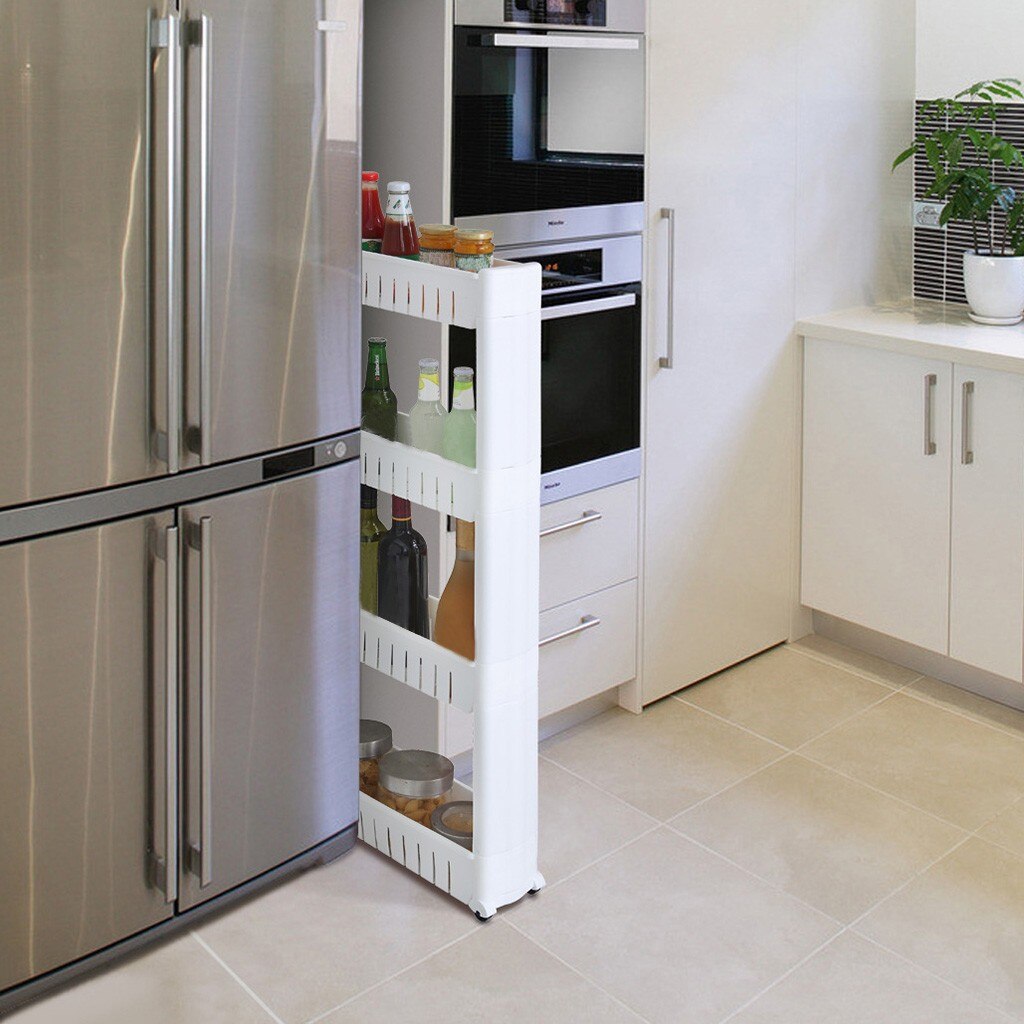 Kitchen Storage Rack For Goods Plastic Clip Rack Storage Rack Refrigerator Kitchen Gaps Rack Bathroom Rack #YL10: B