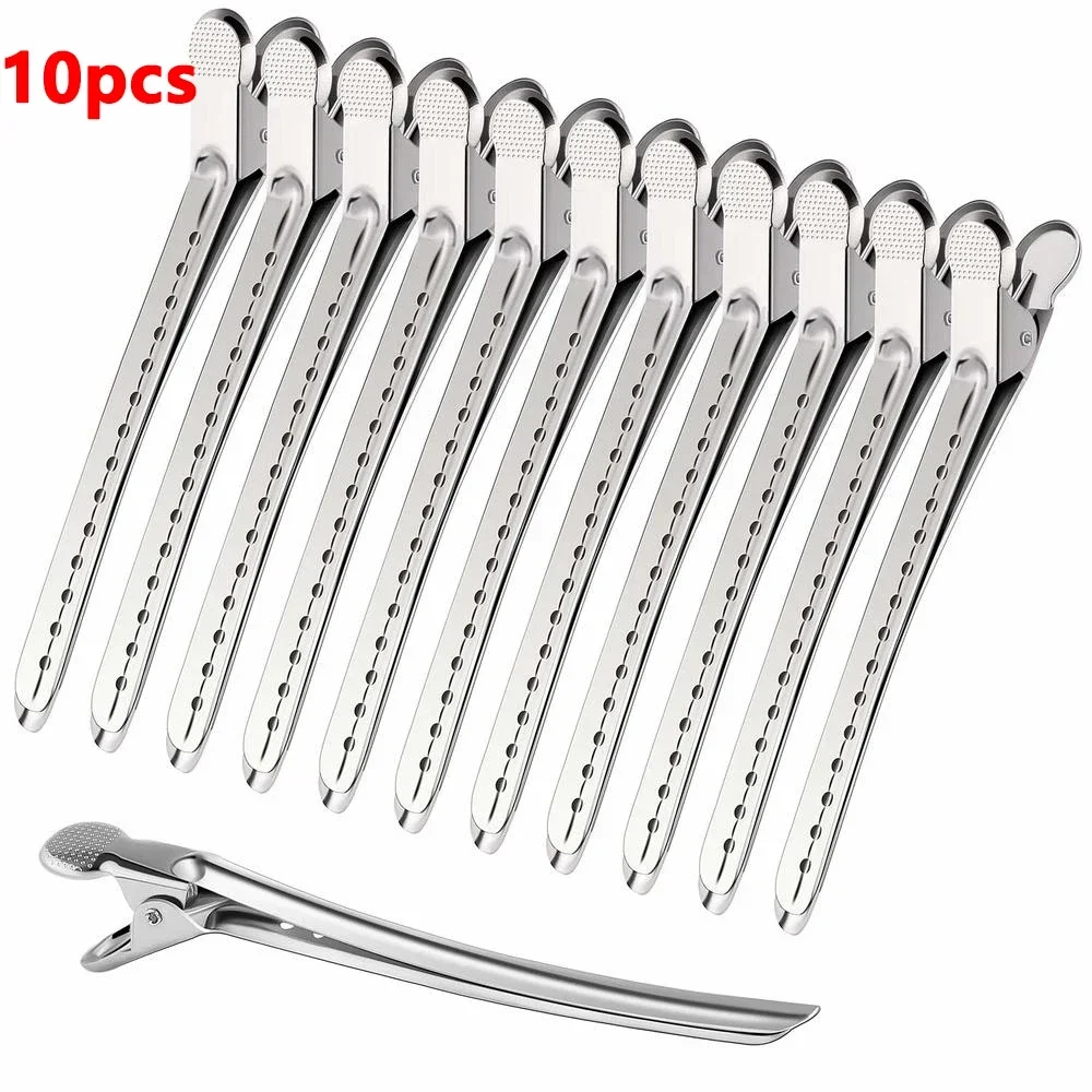 Frau Haarpflege Clips Metall Stahl Friseur Schnitt Clip Klemmen Friseur Haarschnitt verwenden Styling-Werkzeug Haarwurzel flauschige Haarnadel: Grau