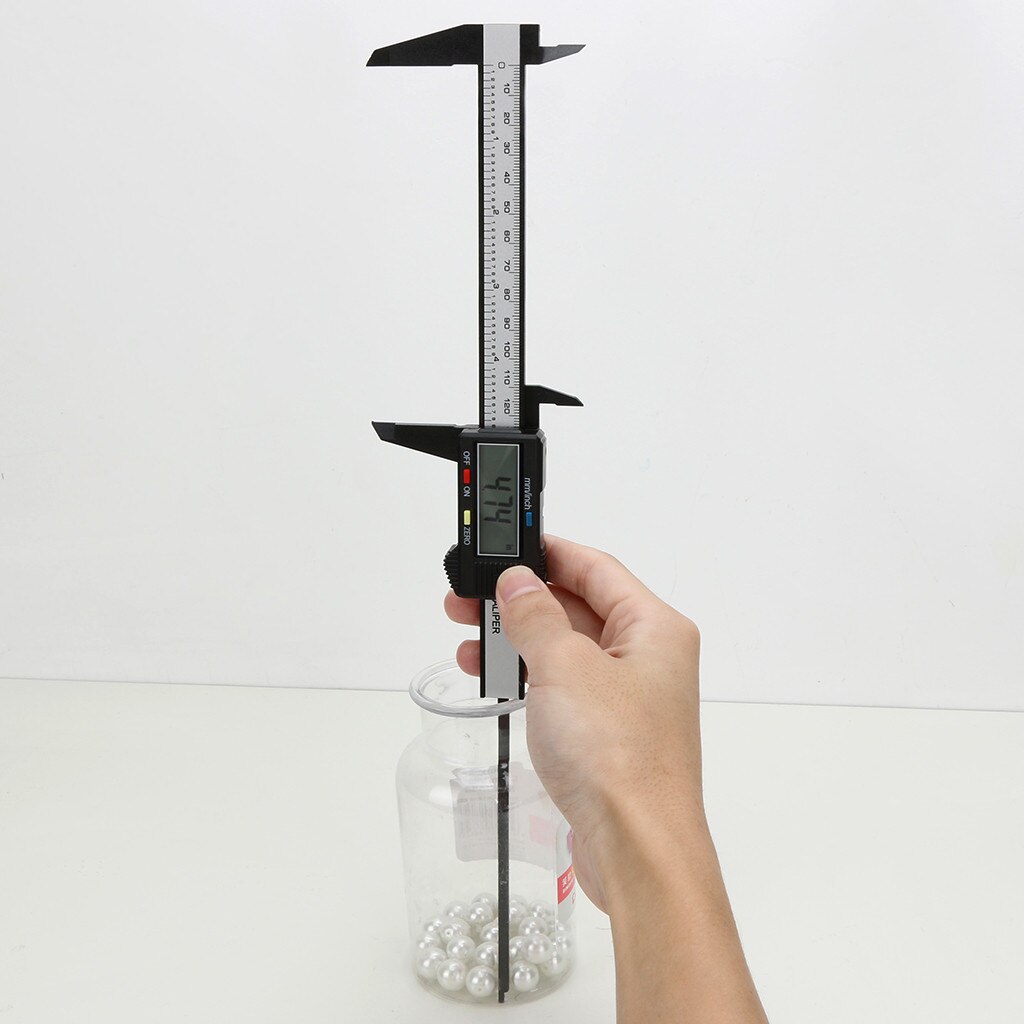 Digital Vernier Caliper Black Plastic Caliper H Black 150mm / 6inch LCD Digital Electronic Carbon Fiber Vernier Caliper T5