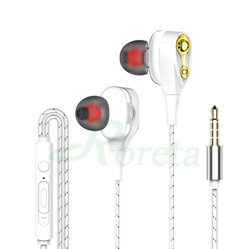 Roreta In-Ear Oortelefoon Stereo Bass Headset Met Ingebouwde Microfoon 3.5Mm Wired Oortelefoon Voor Smartphones: silver