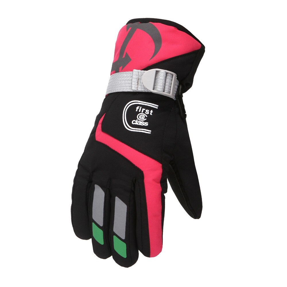 Guantes de esquí Extra gruesos para hombre y mujer, manoplas para esquí, Snowboard, nieve, deportes de invierno, cálidos, impermeables, de cuero de imitación: PK