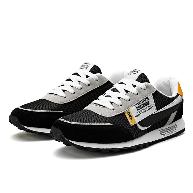 Lente herfst kleurrijke sneakers ademend mesh smart casual schoenen voor heren zachte vrijetijdsschoenen sport golf: Zwart / 40