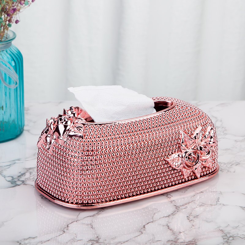 European style acrylic tissue box household kitchen storage box tissue box cafe hotel bar napkin box: black