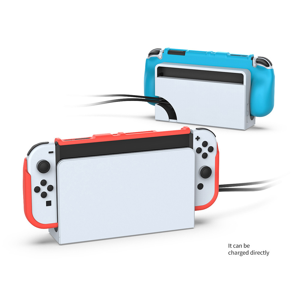 Coque de protection arrière en TPU pour Nintendo Switch OLED, antidérapante, pour Console de jeu, accessoires, TNS-1186