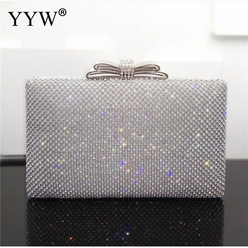 Frauen Abend Kupplung Handtasche Hochzeit Handtasche Frauen Kupplung Diamanten Partei Taschen Damen Silber Taschen Bankett funkeln Kupplungen