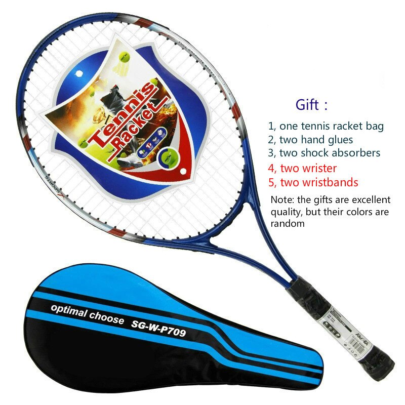 Bastões de tênis compósitos amadores de carbono-rede para adultos crianças presentes de batedor de morcegos de tênis 1 sacos de batedor e 2 amortecedor