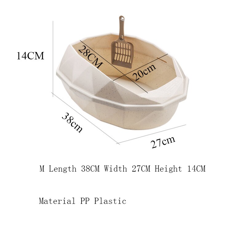 Caja de arena de plástico desmontable para mascotas, sartenes reutilizables antisalpicaduras semicerradas para gatos, suministros de limpieza de inodoro para mascotas
