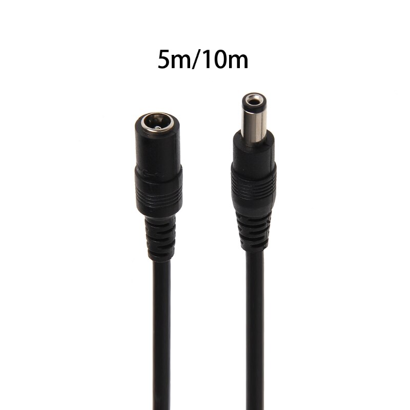 DC12V Power Extension Cable 2.1*5.5mm Connector Male To Female For CCTV Camera Black Color 16.5Feet 1M 5M 10m power cable