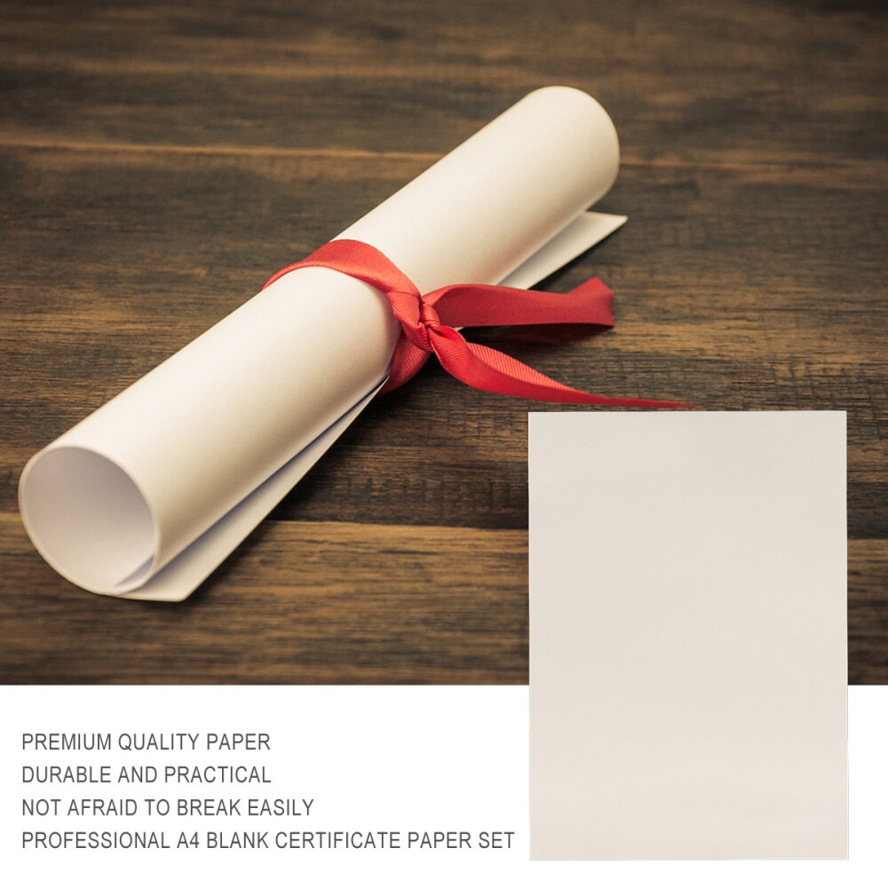 1 Set of 5Pcs Blank A4 Certificate Paper 12K Border Inner Sheet Paper Core