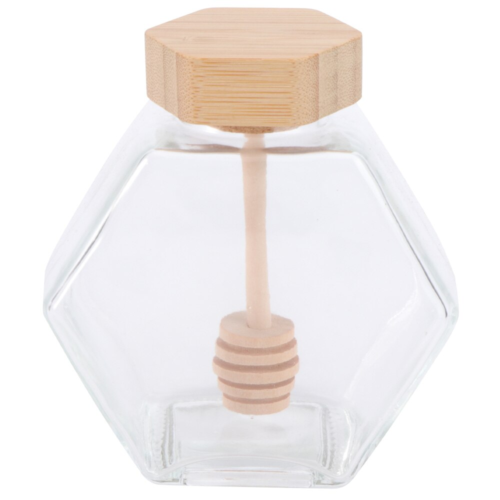 220Ml Afdichting Glas Honing Pot Milieuvriendelijk Clear Jampot Met Dipper Voor Home Kitchen Gebruik: Picture 1